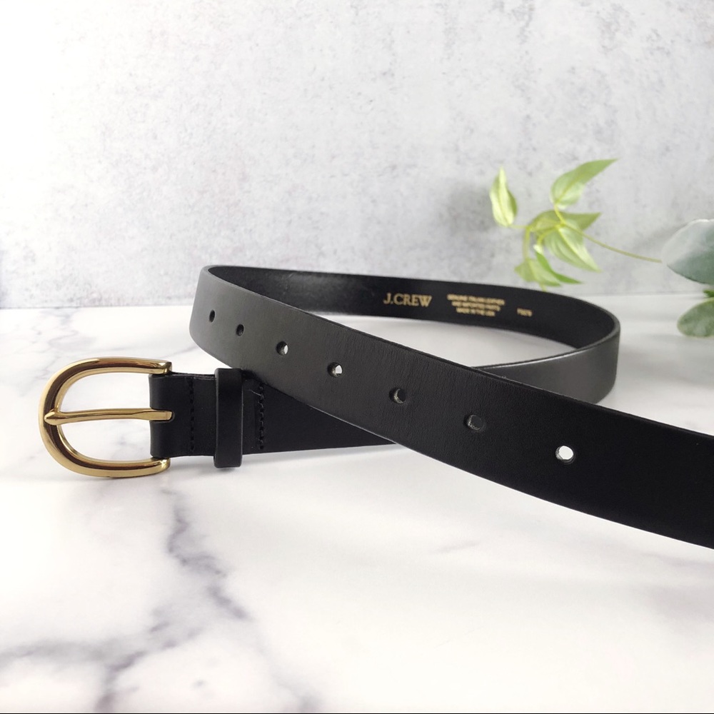 J. Crew Italian Leather Belt- Black- Small